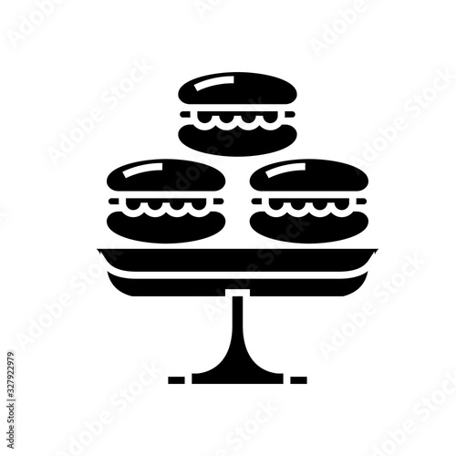 Pancakes black icon, concept illustration, vector flat symbol, glyph sign.