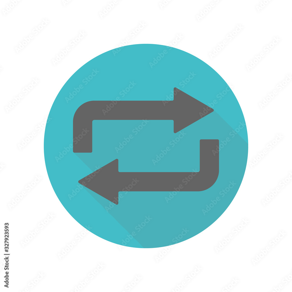 Arrow, refresh long shadow icon. Simple glyph, flat vector of arrow icons for ui and ux, website or mobile application Arrow, refresh long shadow icon. Simple glyph, flat vector of arrow icons for ui and ux, website or mobile application