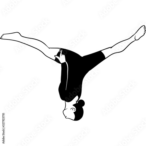 Hand drawn Female Gymnast Vector Sketch