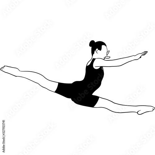 Hand drawn Female Gymnast Vector Sketch
