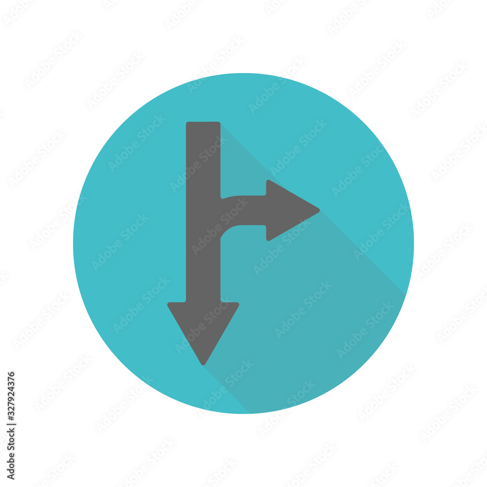 Arrow long shadow icon. Simple glyph, flat vector of arrow icons for ui and ux, website or mobile application Arrow long shadow icon. Simple glyph, flat vector of arrow icons for ui and ux, website or mobile application