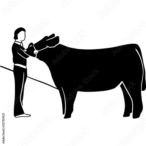 Hand drawn Steer Show  Vector Sketch