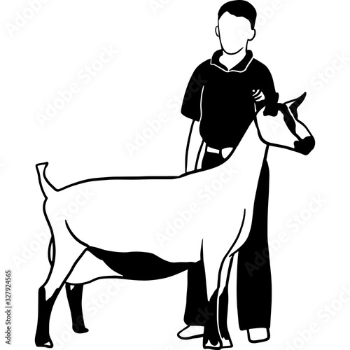 Hand drawn Goat Show  Vector Sketch