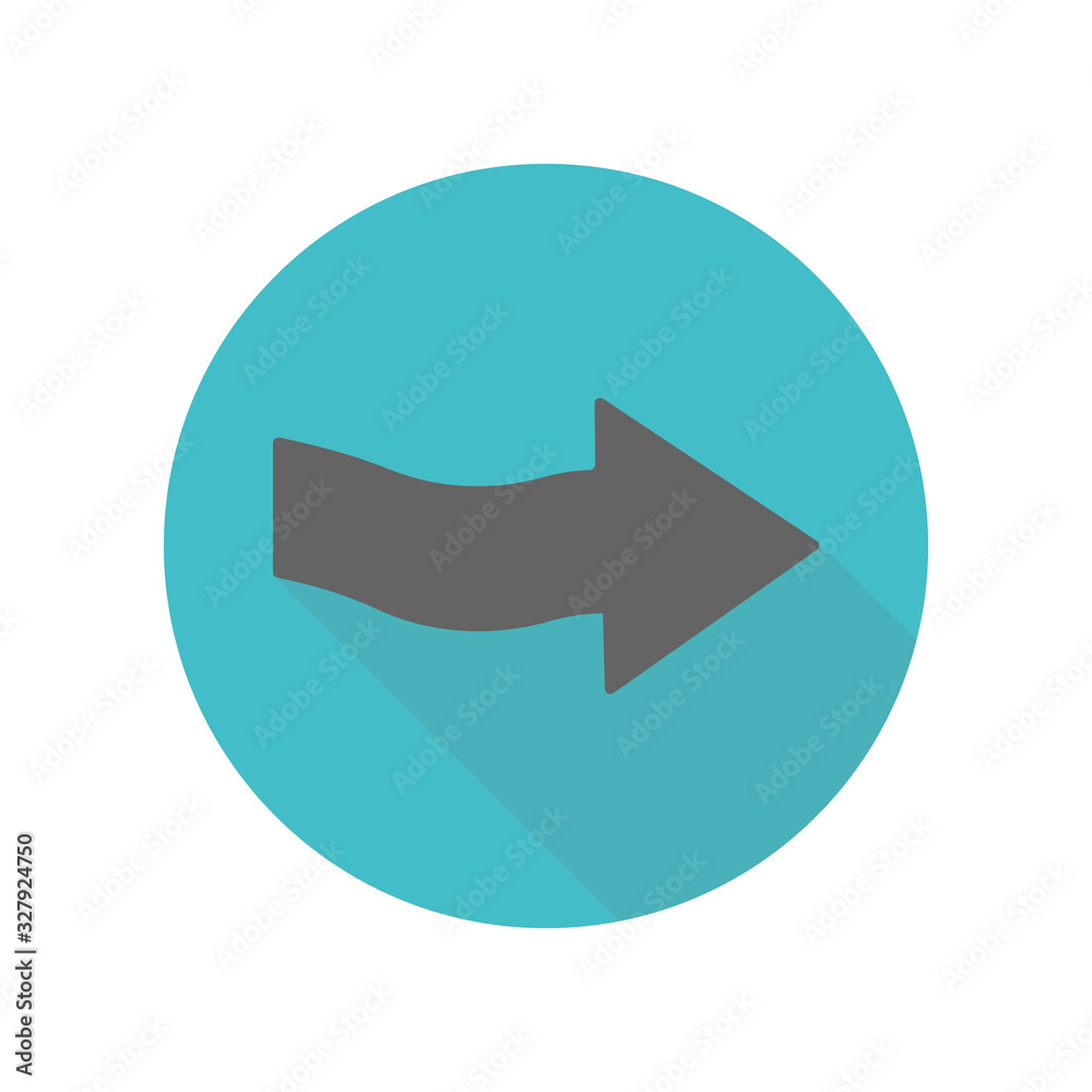 Arrow long shadow icon. Simple glyph, flat vector of arrow icons for ui and ux, website or mobile application