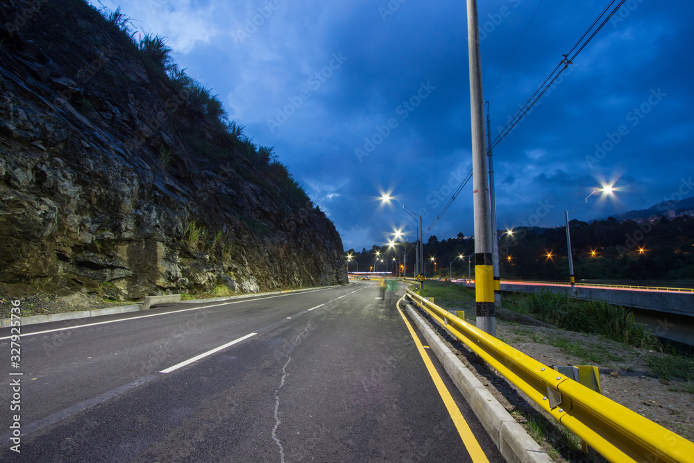 LED illumination highway in Medellin Colombia
