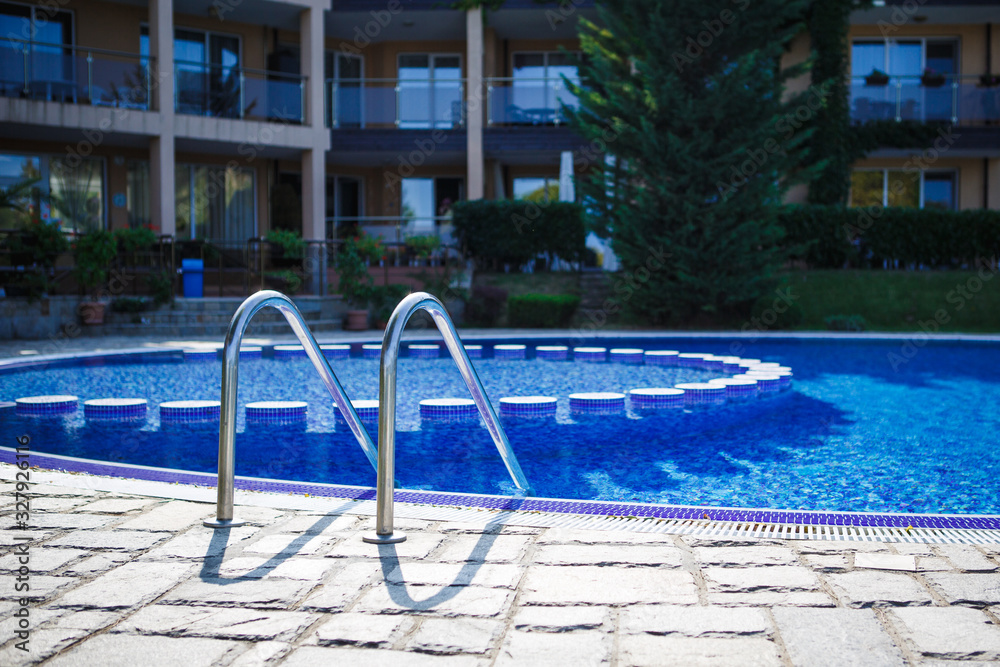 Round pool on site. Recreation and bathing area at the resort