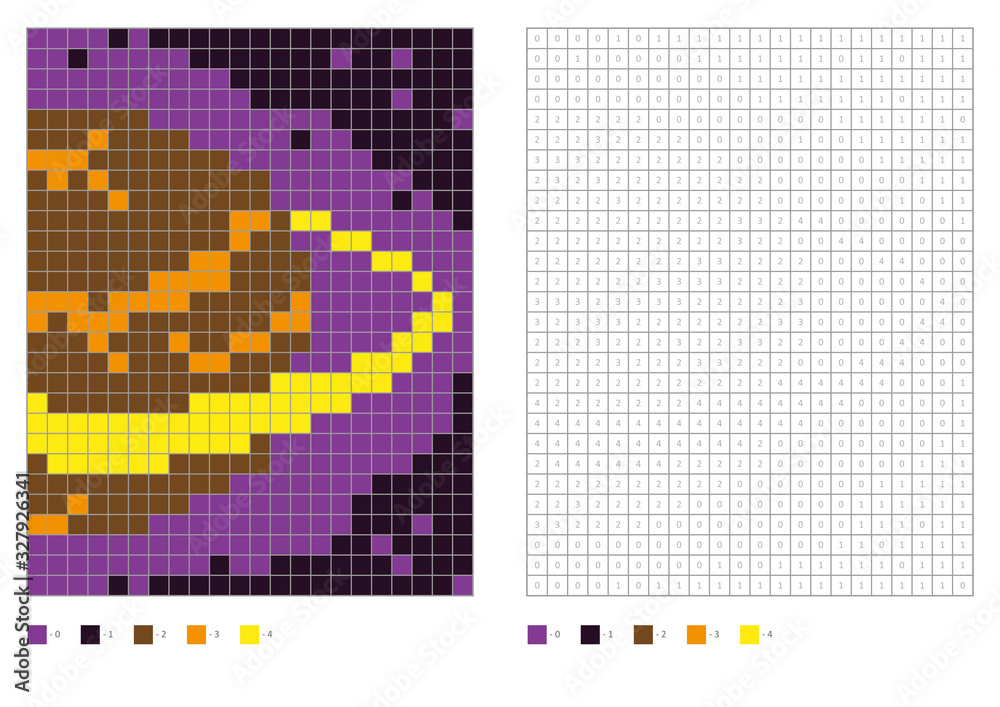 Kids coloring page, pixel coloring planet. Vector illustration Stock ...