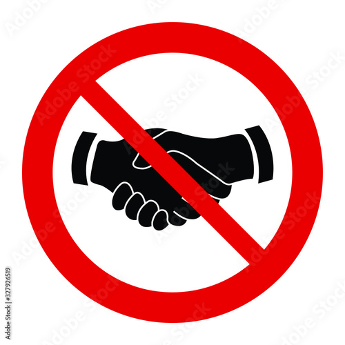  No handshake  vector. Not allow   handshake   sign. The red circle prohibiting sing 