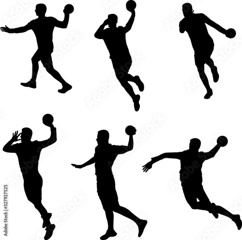 handball player silhouettes