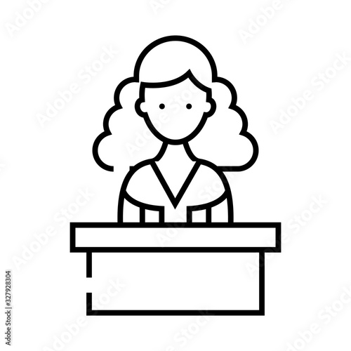 Testifier line icon, concept sign, outline vector illustration, linear symbol.