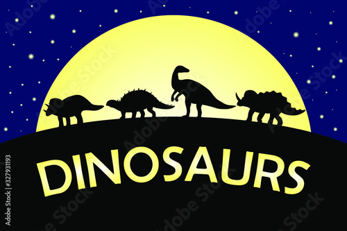 Dinosaurs silhouettes. eps10 vector stock illustration