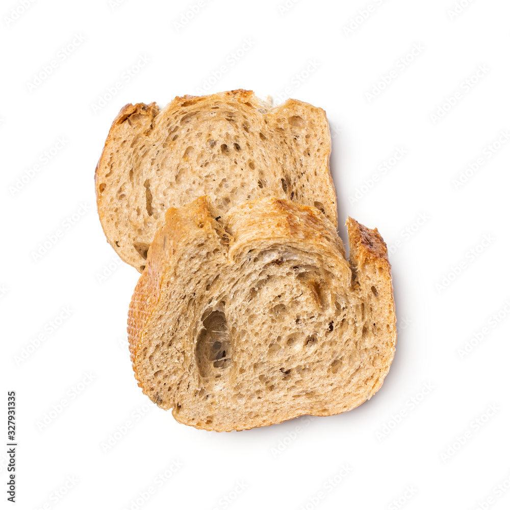 Sliced bread isolated on white
