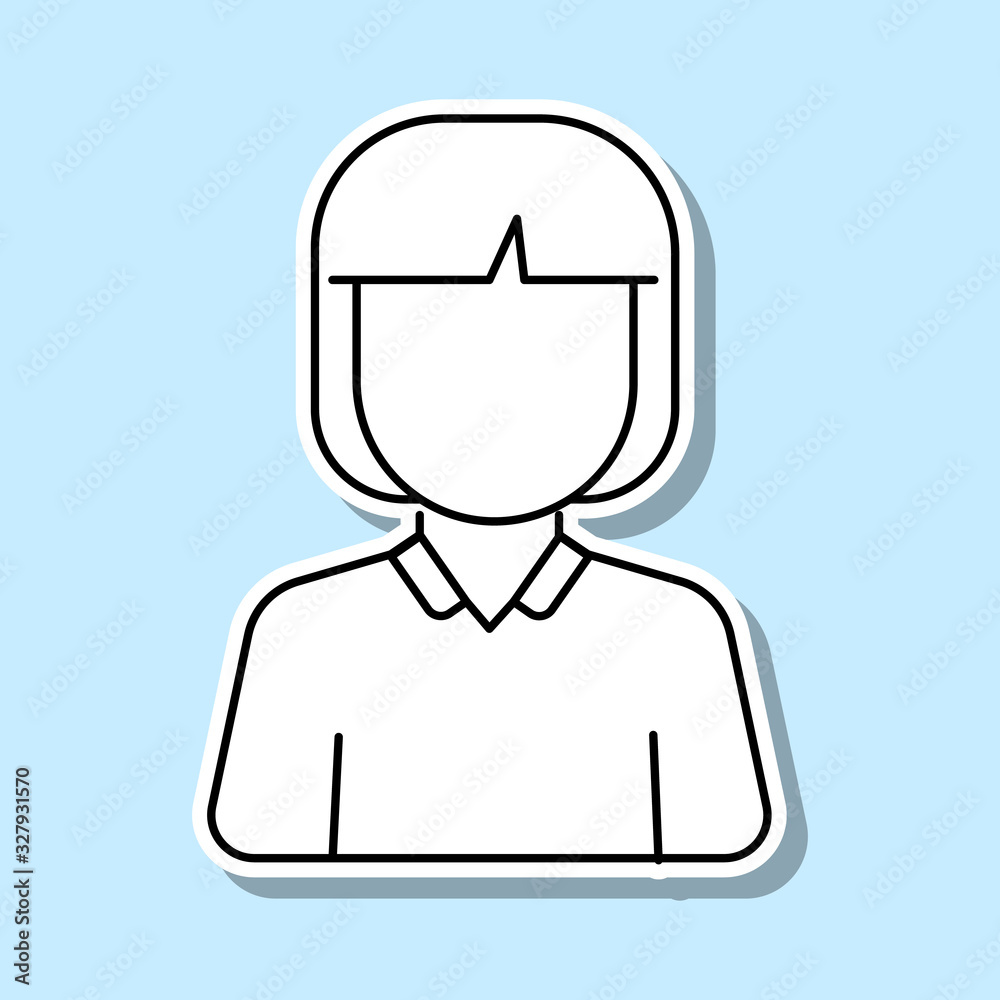 Schoolgirl avatar sticker icon. Simple thin line, outline vector of avatar icons for ui and ux, website or mobile application Schoolgirl avatar sticker icon. Simple thin line, outline vector of avatar icons for ui and ux, website or mobile application