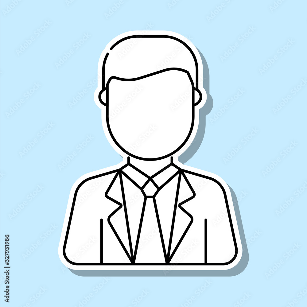 Businessman avatar sticker icon. Simple thin line, outline vector of avatar icons for ui and ux, website or mobile application