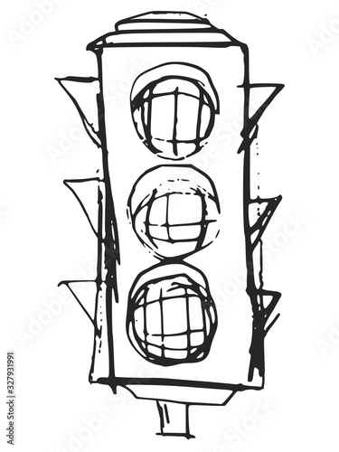 Vector sketch of traffic lights