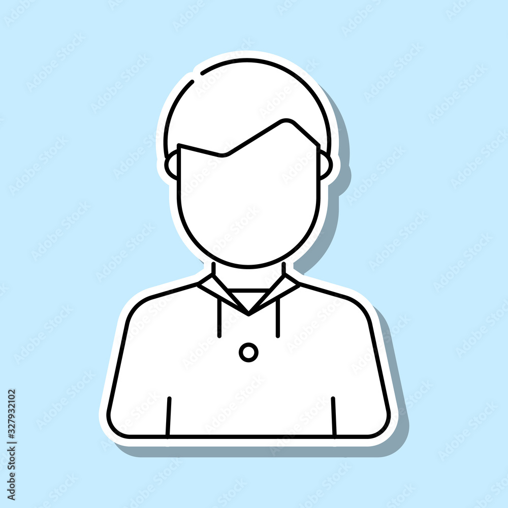 Boyscaut avatar sticker icon. Simple thin line, outline vector of avatar icons for ui and ux, website or mobile application