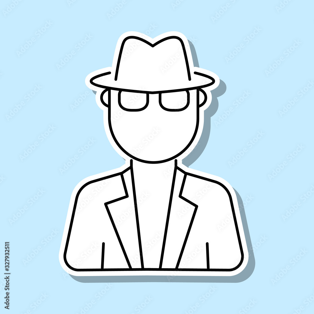 Spy avatar sticker icon. Simple thin line, outline vector of avatar icons for ui and ux, website or mobile application