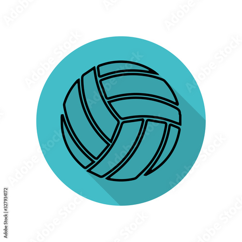 Volleyball ball long shadow icon. Simple glyph, flat vector of arrow icons for ui and ux, website or mobile application photo