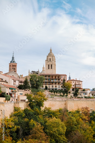 View of the Cathedral of Segovia from Alcazar, Castilla y León, Spain