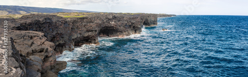Panoramic view of Holei Sea Arch in Big Island Hawaii. photo