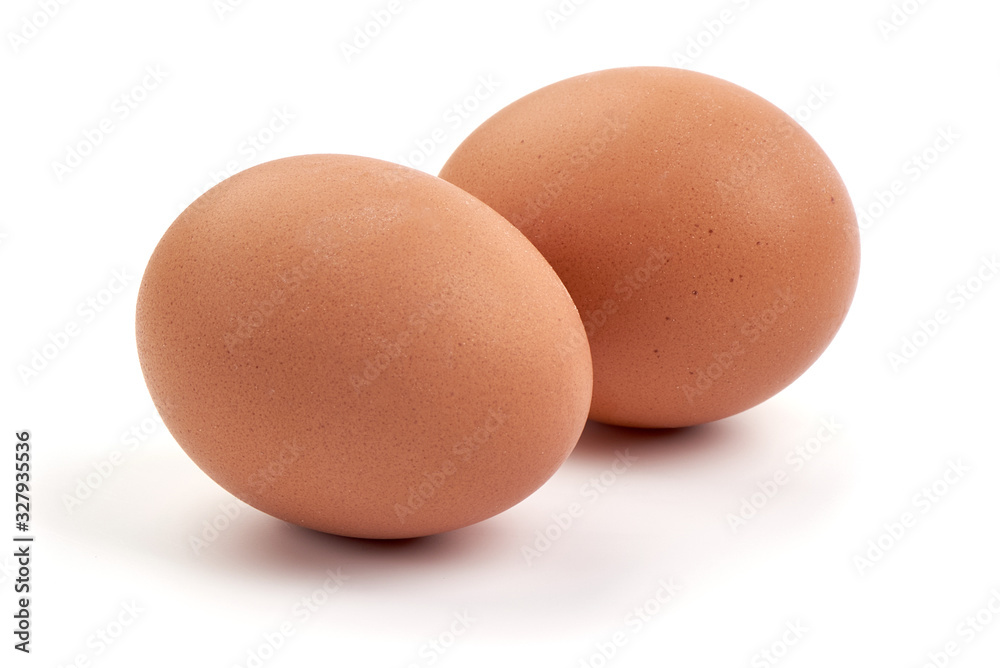 Chicken eggs, isolated on white background Chicken eggs, isolated on white background