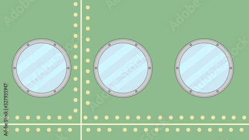 Side of ship with portholes