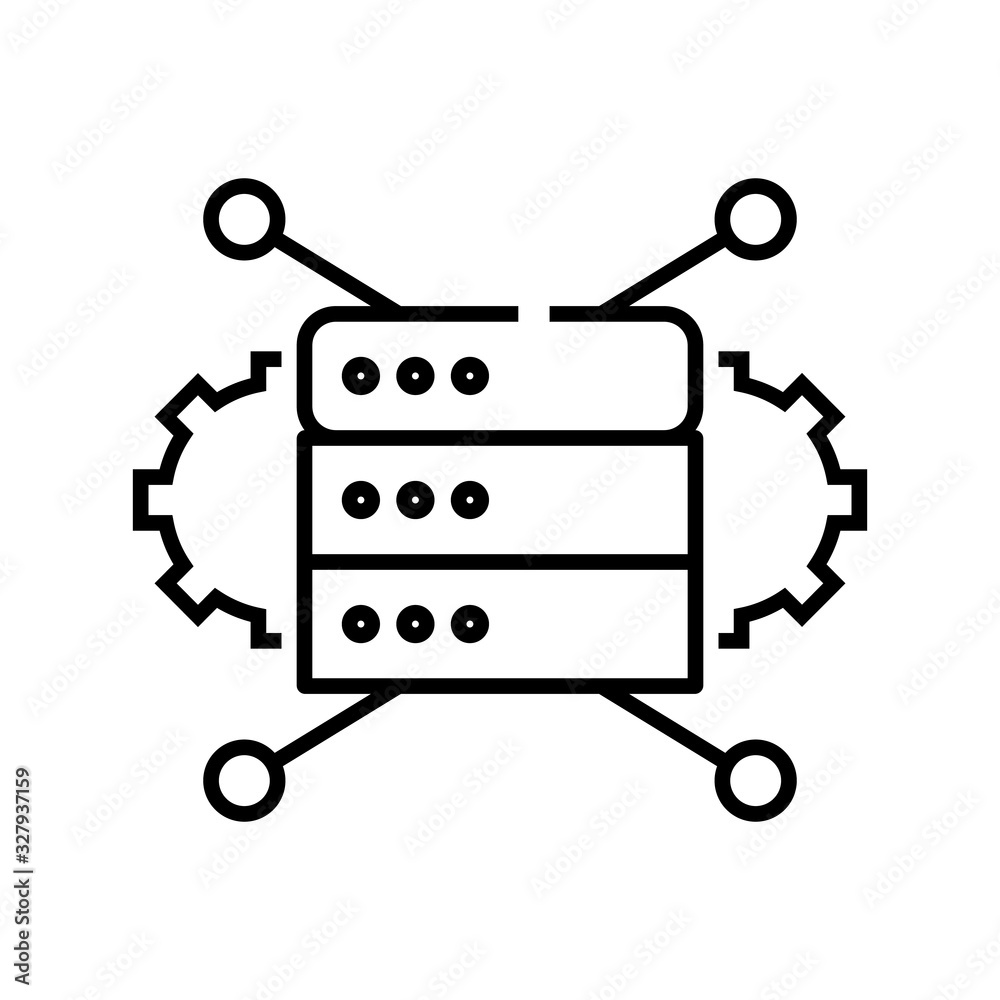 Technic settings line icon, concept sign, outline vector illustration, linear symbol. Technic settings line icon, concept sign, outline vector illustration, linear symbol.