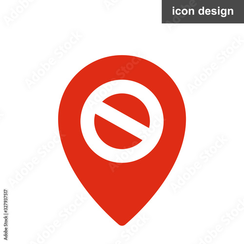 Forbidden map location vector icon