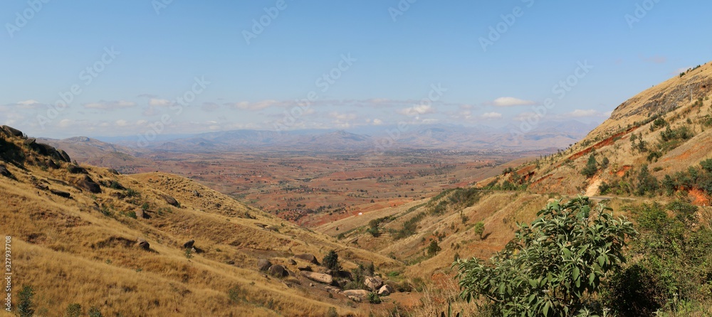 Panorama of madagascar highlands landscape
