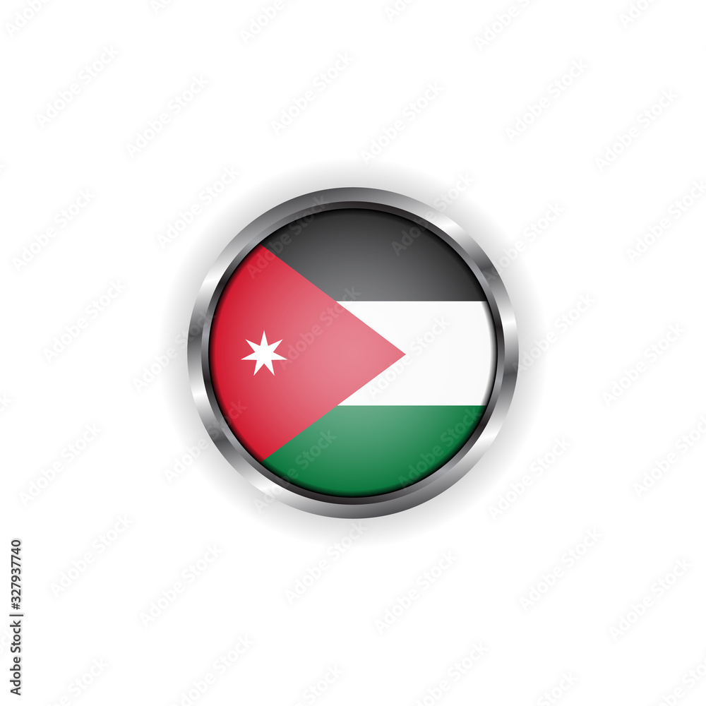 Abstract button with stylish metallic frame. Jordan flag vector illustration Abstract button with stylish metallic frame. Jordan flag vector illustration