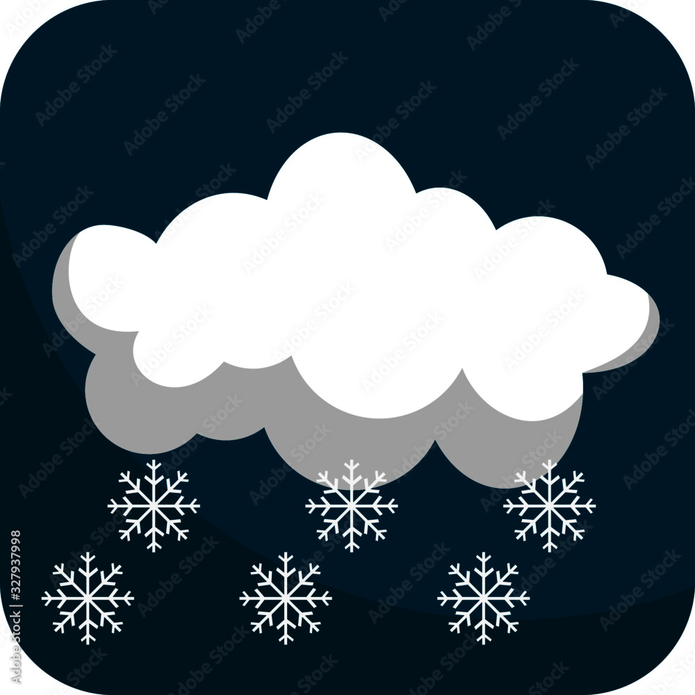 Night Snowfall, Simple Icon With Dark Blue Background Night Snowfall, Simple Icon With Dark Blue Background