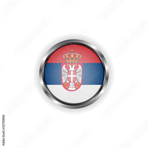 Free Download Abstract button with stylish metallic frame. Serbia flag vector illustration - GFXLoad
