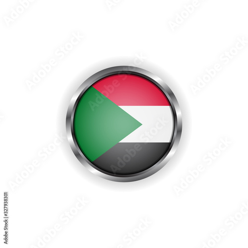 Abstract button with stylish metallic frame. Sudan flag vector illustration Free Download Abstract button with stylish metallic frame. Sudan flag vector illustration - GFXLoad