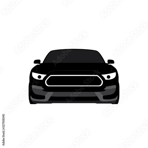 Vector sport car icon on white background.