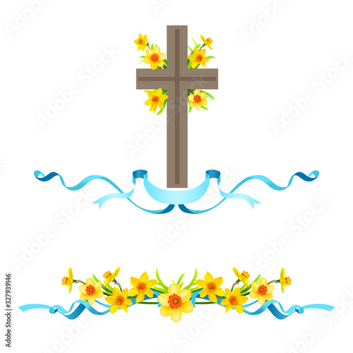 Festive floral composition with cross