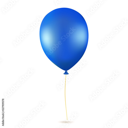 Single glossy helium balloon isolated on white background.  