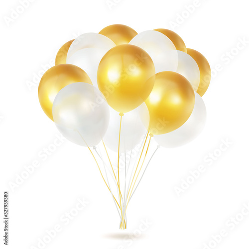 Vector balloon helium bunch isolated on transparent background.