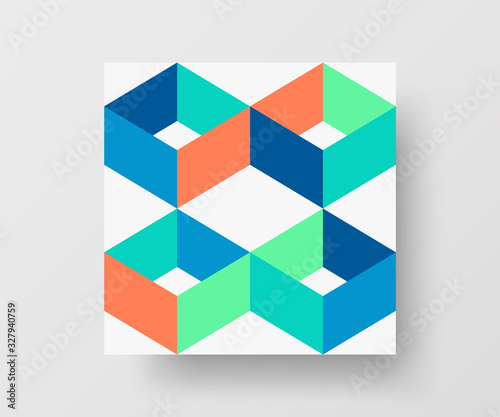 Amazing business advertisement vector mural art square banner mock up. Modern corporate abstract geometric illustration design layout background. Company identity quadrangle texture brochure template.