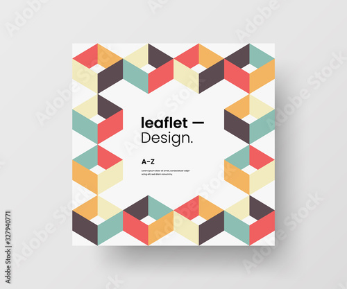 Amazing business advertisement vector mural art square banner mock up. Modern corporate abstract geometric illustration design layout background. Company identity quadrangle texture brochure template.