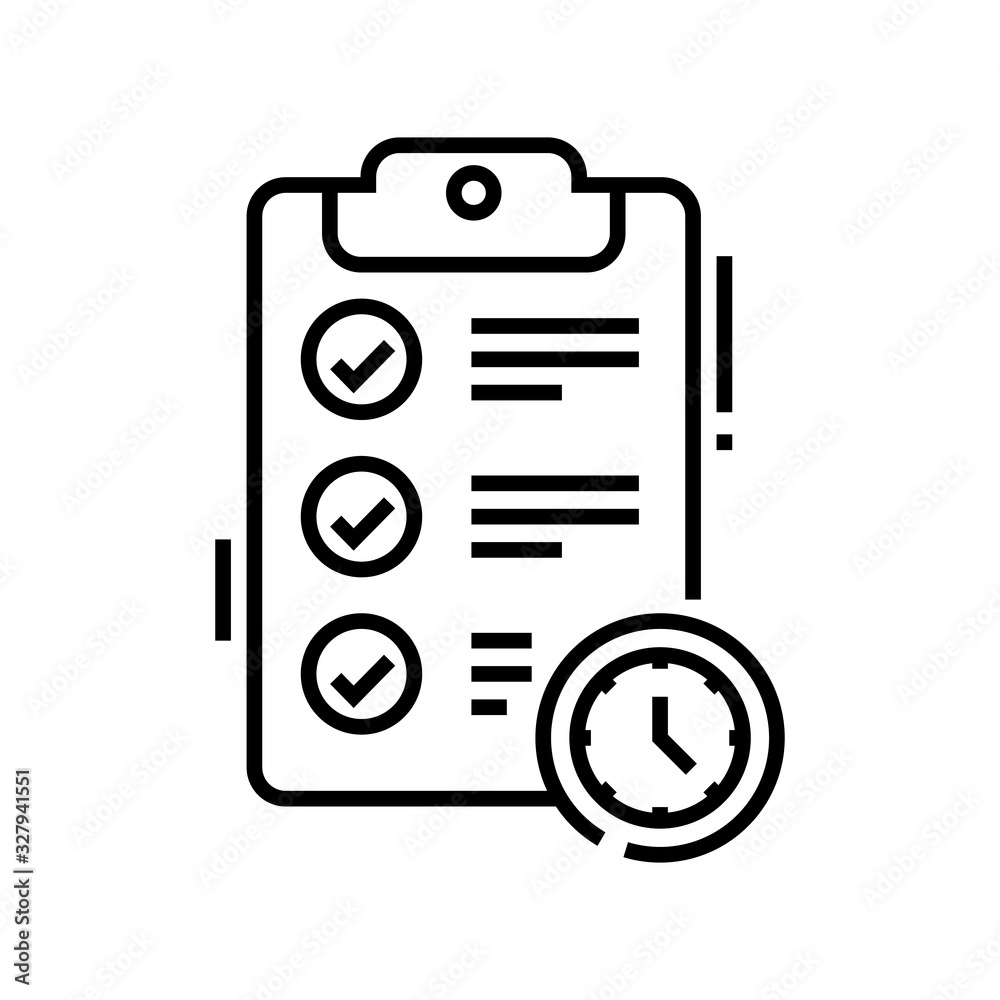 Time planner line icon, concept sign, outline vector illustration, linear symbol.