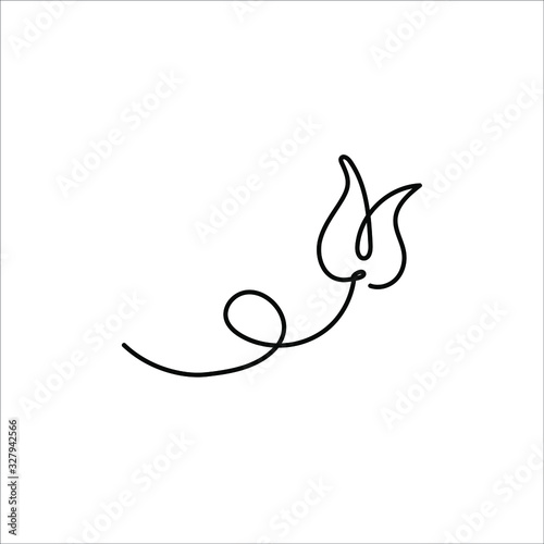 One line tulip design - Hand drawn minimalism style vector illustration.