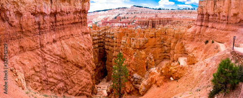 panorama on the navajo loop train in the bryce canyon national park
