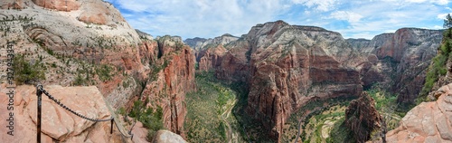 top view from angels landing trail in zion national park, panoramic picture
