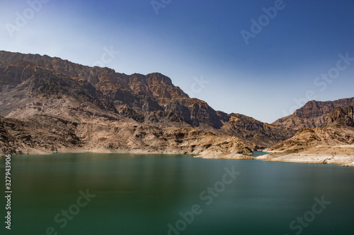 Wadi Dayqah mountain lake in Oman