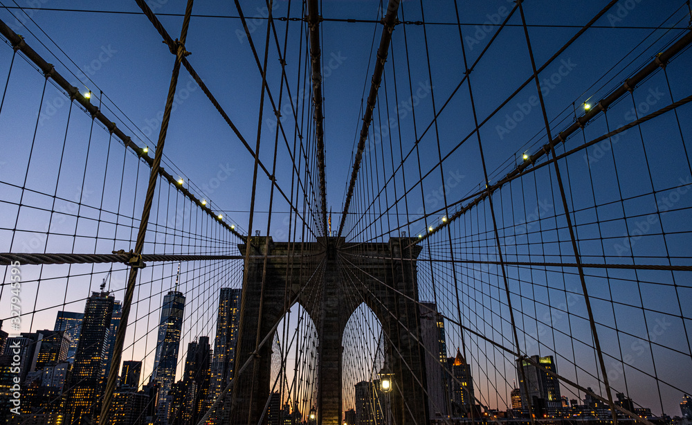 Fototapeta brooklyn bridge at night 