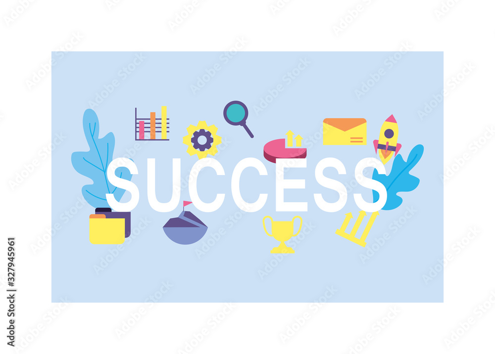 set of icons success of business