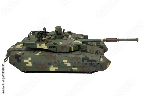 Model of a modern tank isolated on a white background photo