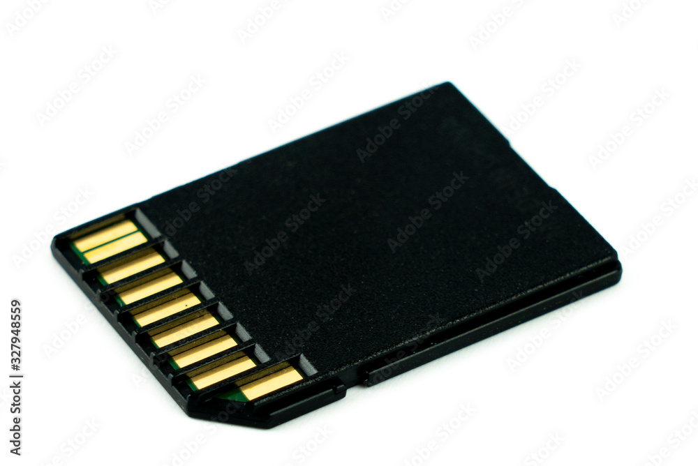 black sd flash memory card isolate on white background black sd flash memory card isolate on white background