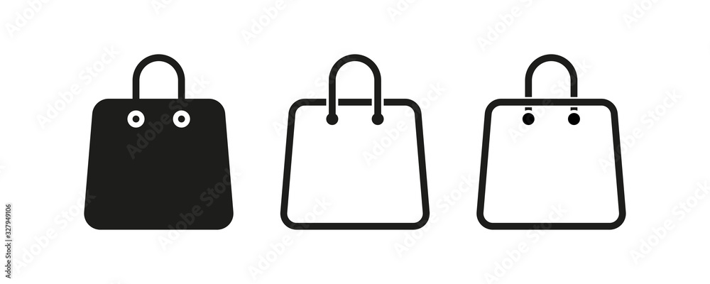 shopping bolsa black and white icon