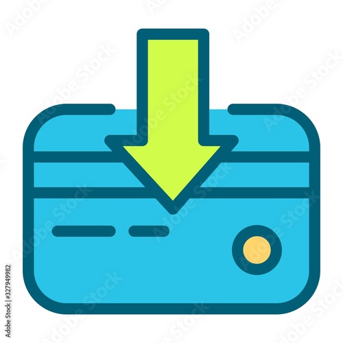 Credit Card Icon illustration. Bank card icon. Finance, payment, money concept. Atm card, ecommerce sign. Online payment symbol for perfect web and mobile app designs.